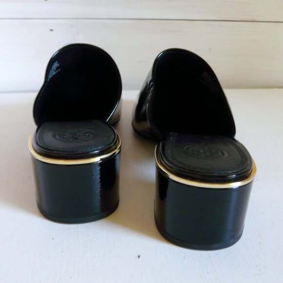 NEW Tory Burch size 7new black Juliana patent leather mules #49709 - Picture 8 of 15
